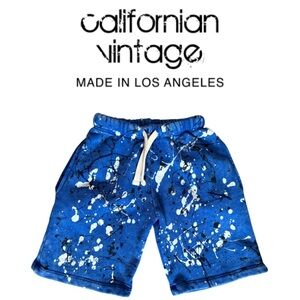 California Vintage TD 84 Cobalt Tee & Shorts Blue White Splatter 6Y BNWT